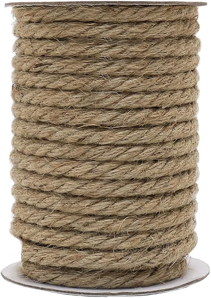 Vivifying 50 Feet 10mm Jute Rope, Natural Heavy Duty Twine by Vivifying