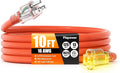 10 FT Outdoor Extension Cord Waterproof, 16/3 Gauge Heavy Duty 3 Prong Power by Unknown
