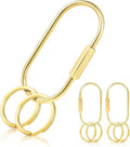 CooBigo 3 Pack Gold Brass Key Ring, Screw Lock Key Organizer by CooBigo