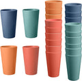 24 Pcs Unbreakable Plastic Cups Set, 20 oz Reusable Plastic Cups, Stackable by StayHealthyStayHappy