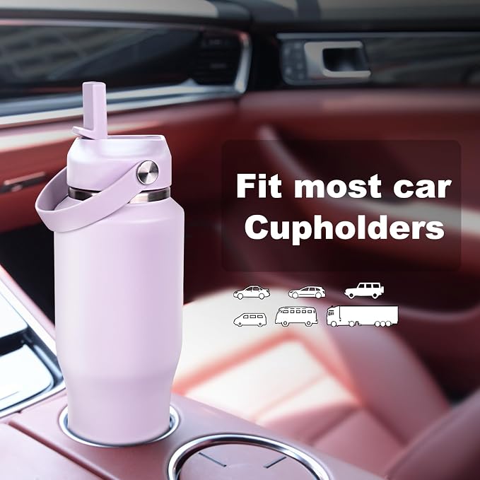 ABOTOCUP 32oz Insulated Water Bottle, Fit in Any Car Cup Holder, Water Bottle - Image 2