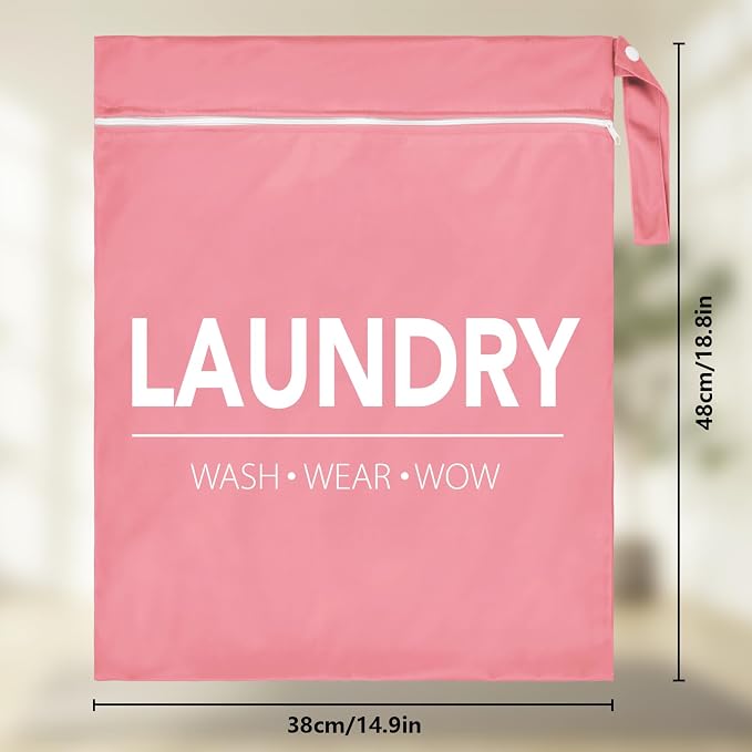 2 Pcs Large Travel Laundry Bag Waterproof Wet Dry Bag Washable Dirty Clothes Bag - Image 8