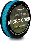 Micro Paracord, 1.18mm x 100ft Thin Mini Utility Braided Small Paracord by Legowitoutdoor