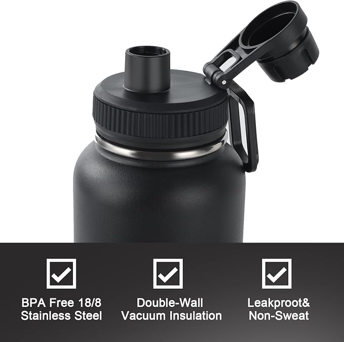 Navigate 32 oz Insulated Stainless Steel Sports Water Bottle - Image 4
