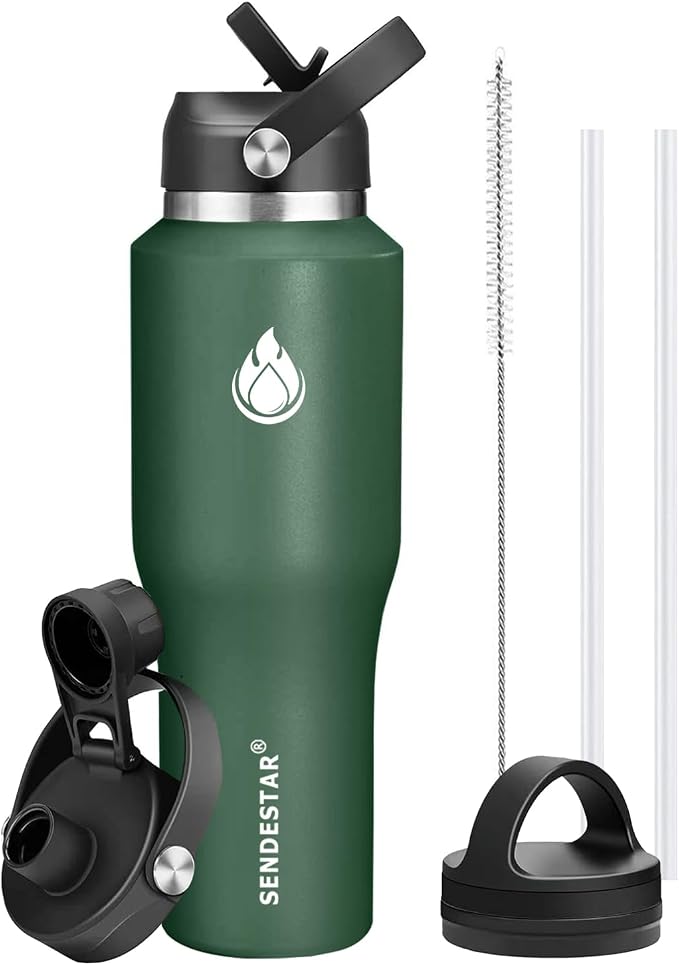 SENDESTAR Water Bottle, Wide Mouth Stainless Steel Vacuum Insulated Double Wall by Sendestar