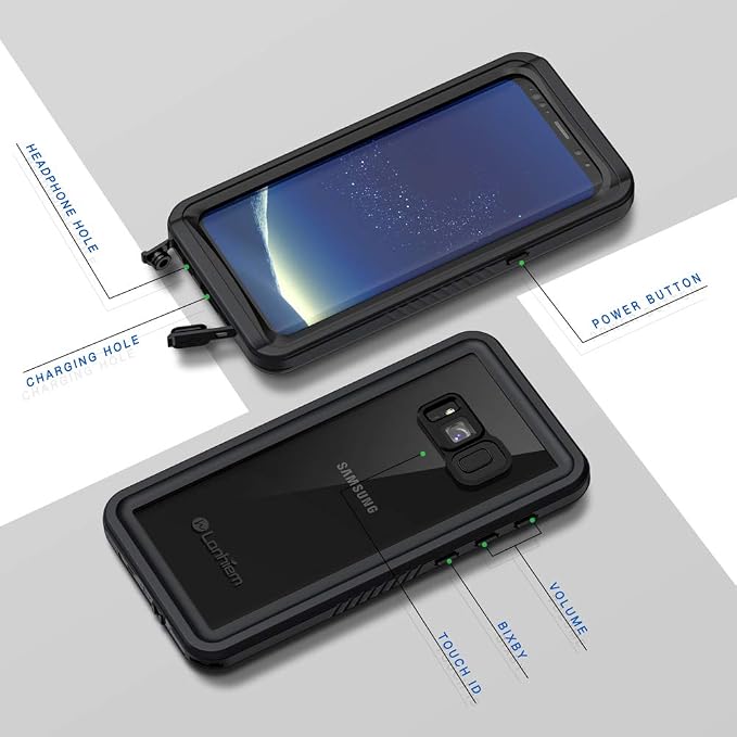 Lanhiem for Samsung Galaxy S8+ Plus Case, IP68 Waterproof Dustproof Case - Image 5