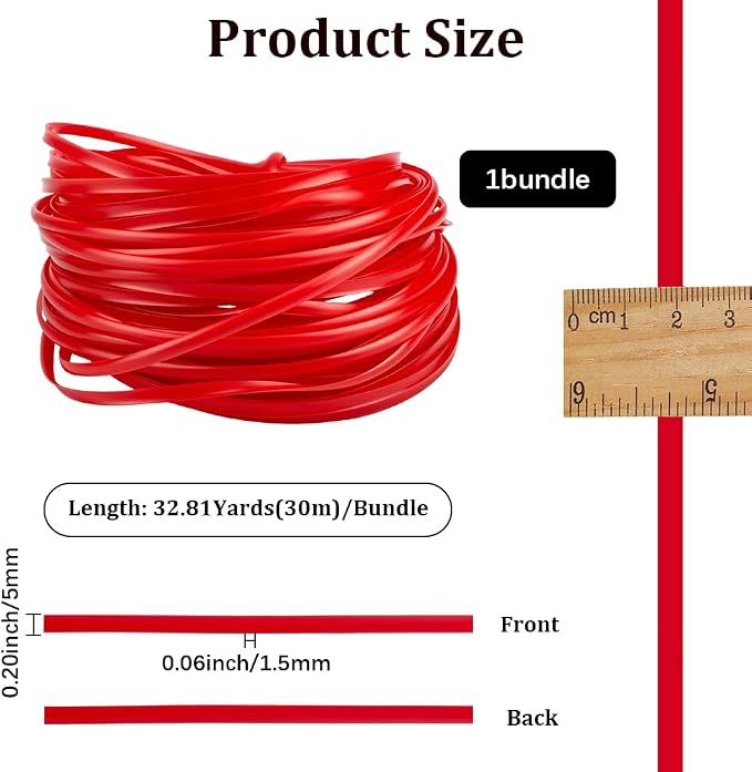 GORGECRAFT 30m*5mm Rattan Weaving Wicker Outdoor Red Synthetic Rattan Roll - Image 2