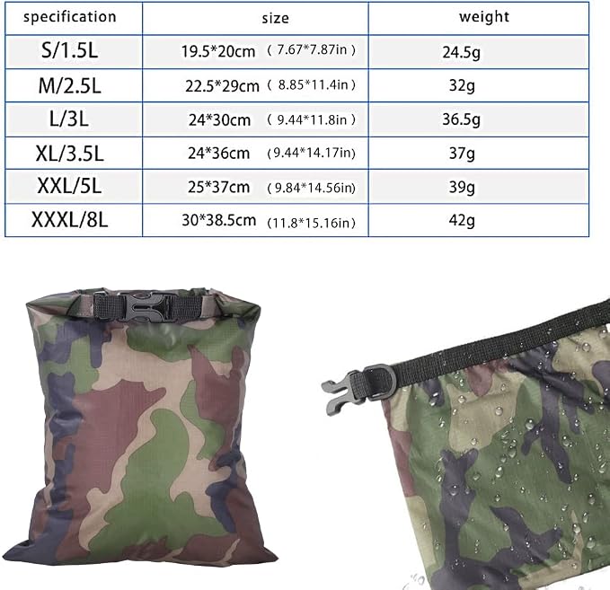 Pimoys 6 Pack Waterproof Dry Sacks, Lightweight Outdoor Dry Bags Ultimate Dry - Image 3