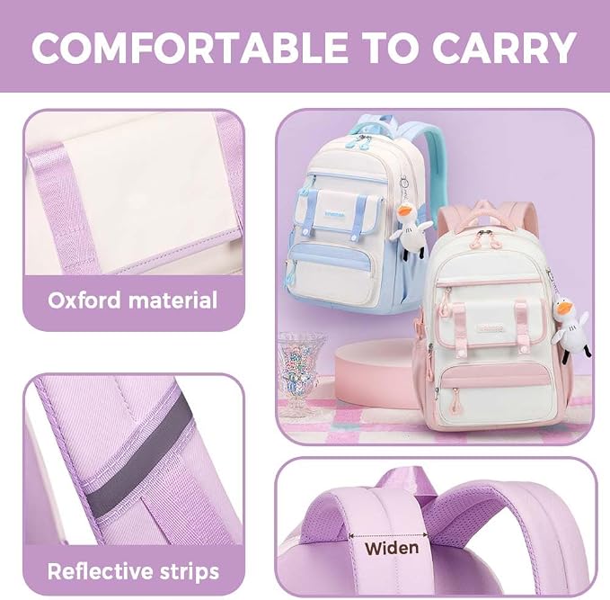 Womens Girls Backpack for School Cute Aesthetic Large Laptop Backpack Kawaii - Image 4