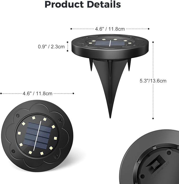 Brightown Solar Lights Outdoor Waterproof, 12 Packs LED In-Ground Solar Yard - Image 7
