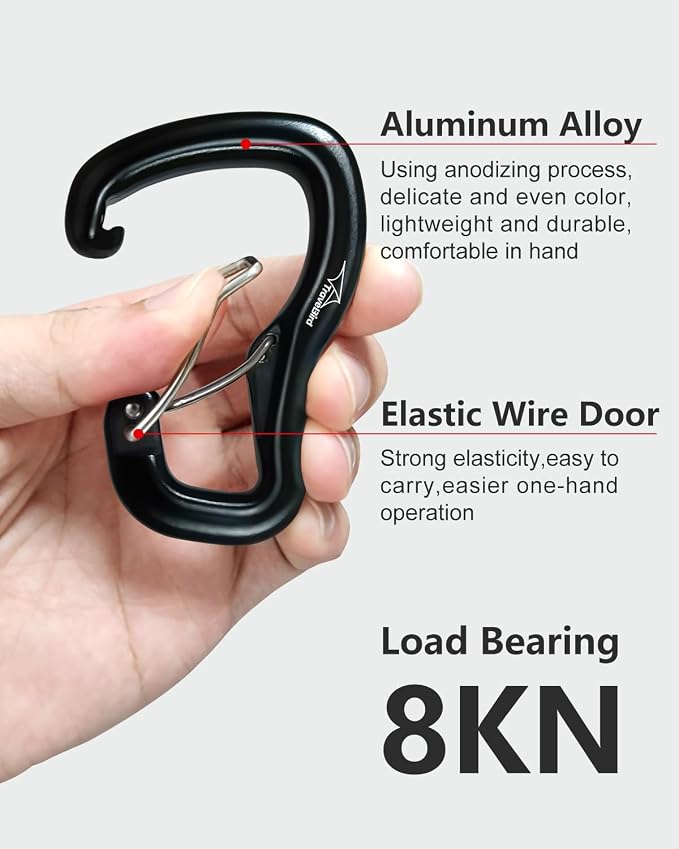 Heavy Duty Carabiner Clip Hook 8KN, - Image 2