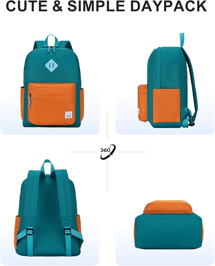VASCHY Lightweight Backpack for School, Water Resistant Classic Bookbag - Image 6