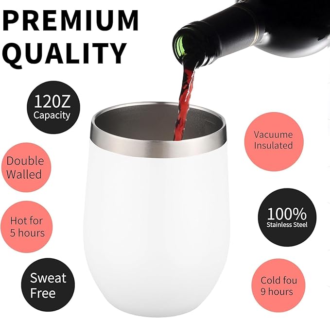 12oz/6 Pack Wine Tumbler Glasses - Image 4