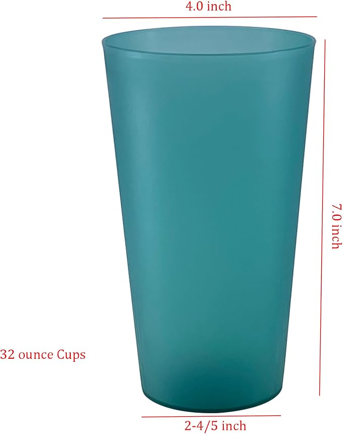 AOYITE 32 oz Reusable Drinking Cups, Unbreakable Large Plastic Tumblers set of - Image 6