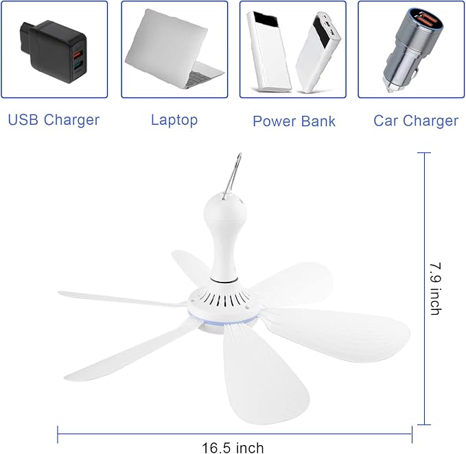 Silent USB Powered Ceiling Fan - Image 5