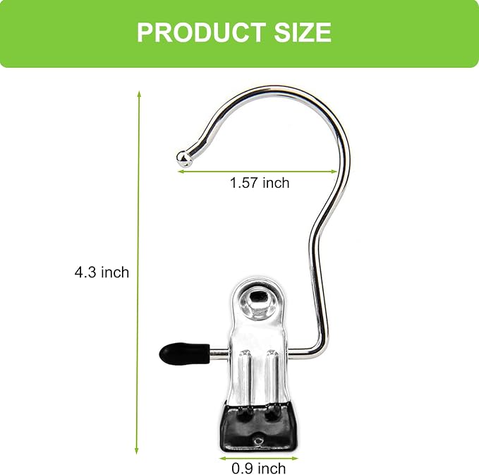 Boot Hangers Clips, 100 Pack Black Laundry Hooks Hanging Clips Clothes Pins - Image 2
