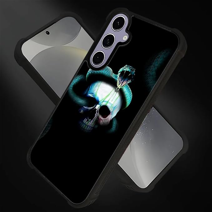 for Samsung Galaxy S24 S25 Case, Skeleton Winding Snake Pattern Graphic Design - Image 3
