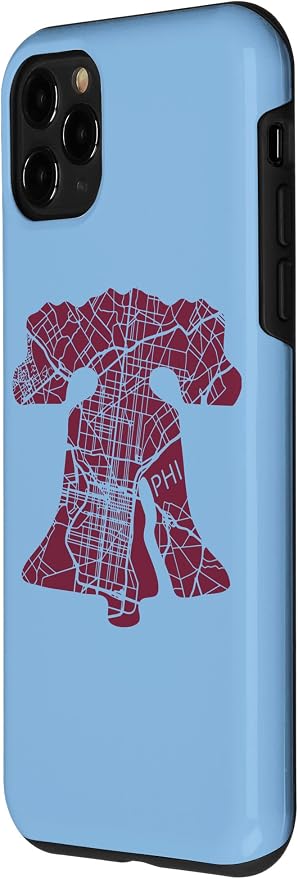 Philadelphia Street Map Liberty Bell Vintage Maroon Philly Case - Image 2