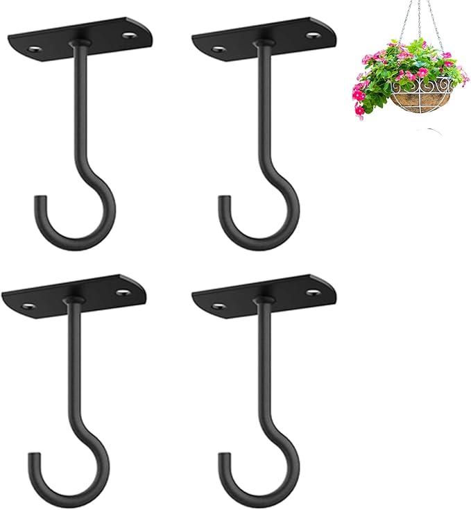 4in Ceiling Hooks for Hanging Plants 4Pack for Plants by QualityEfficiency