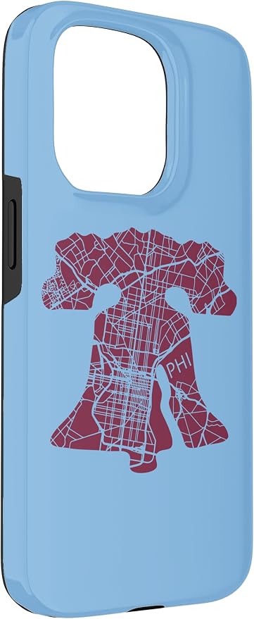 Philadelphia Street Map Liberty Bell Vintage Maroon Philly Case - Image 3