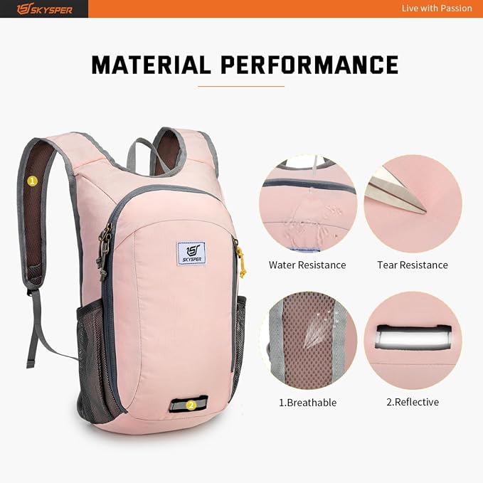 SKYSPER Small Daypack 10L Hiking Backpack Packable Lightweight Travel Day Pack - Image 4