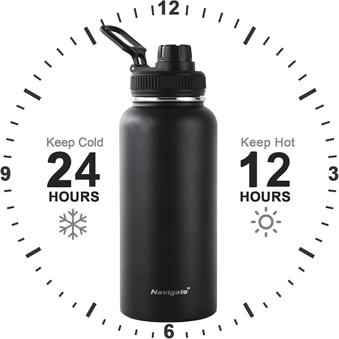Navigate 32 oz Insulated Stainless Steel Sports Water Bottle - Image 3