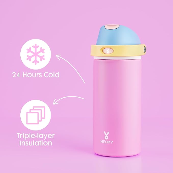 18 oz Insulated Water Bottle for Kids: Meoky Metal Water Bottle - Image 3