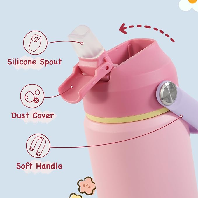 Kerilyn 12oz Kids Water Bottle 2 Pack, Stainless Steel Insulated Water Bottle - Image 3