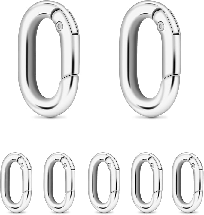 10Pack 3/4 Inch Small Oval Carabiner, Metal Spring Tiny Carabiner Clips by CooBigo