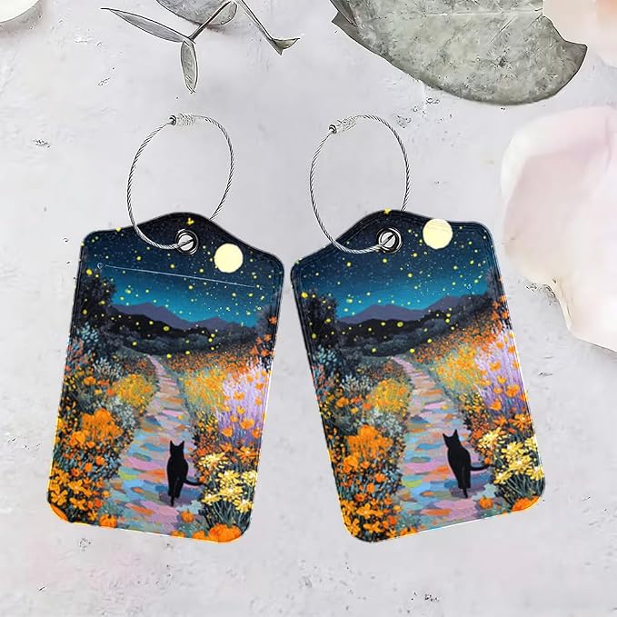 2Pcs Black Cat Pumpkin Luggage Tags, 2.83x4.53 Halloween Suitcase ID Labels - Image 4