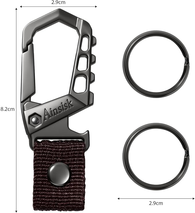 Heavy duty key chain, bottle opener function car keychains, versatile metal - Image 2