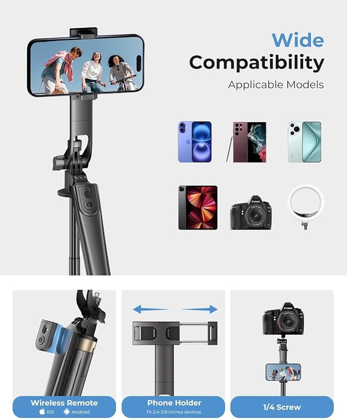 72" Phone Tripod, Tripod for iPhone - Image 6