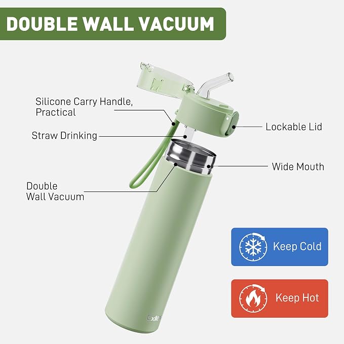 9oz Small Water Bottles with Straw, Mini Water Bottle with One-Hand Open Design - Image 3