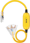 DEWENWILS 3 FT Automatic GFCI Extension Cord Outdoor, 12/3 Gauge Extension Cord by DEWENWILS