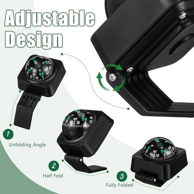 SOLUSTRE Car Dashboard Compass Ball Portable Auto Compass - Image 4