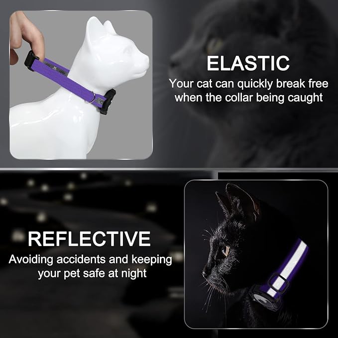 Reflective AirTag Cat Collar, Integrated Cat Tracker Collar - Image 2