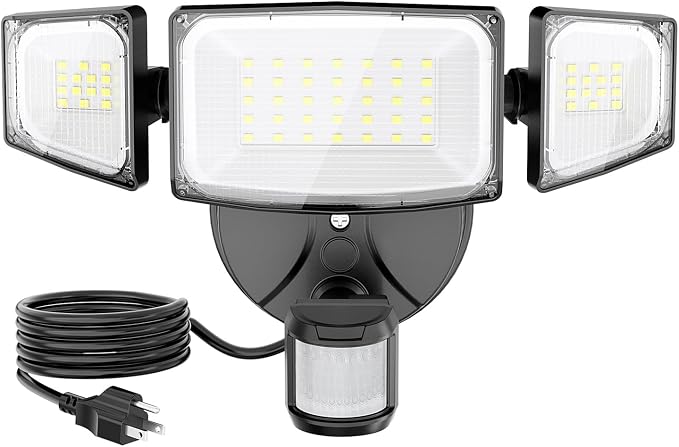 Olafus 50W Motion Sensor Outdoor Light Plug in, Motion Flood Light Dusk to Dawn by Olafus