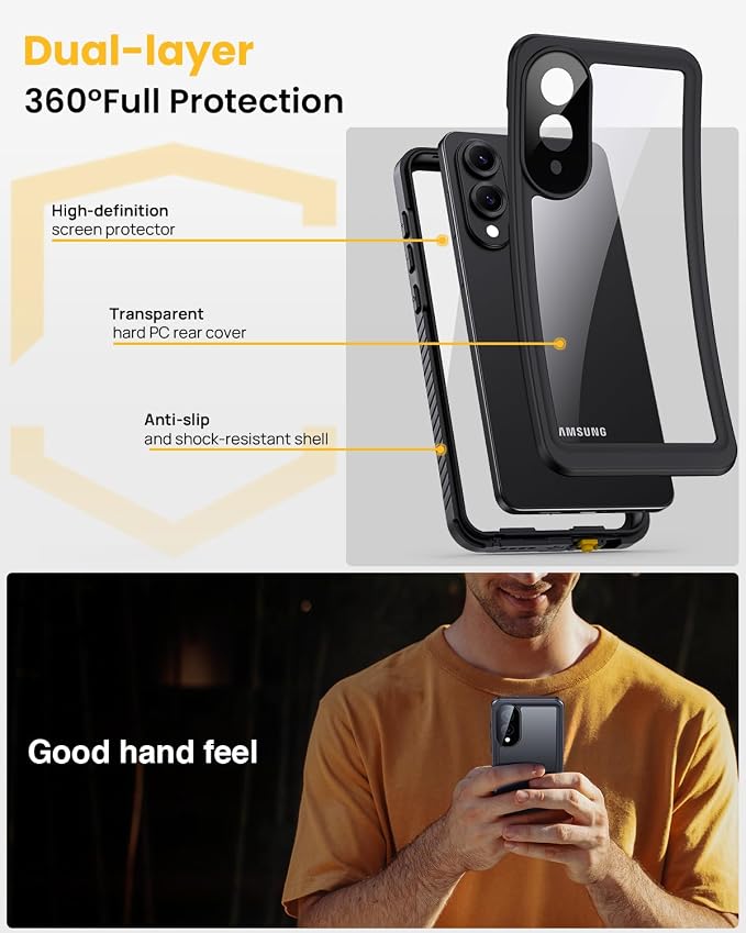 Lanhiem for Samsung Galaxy S25 Edge Phone Case, IP68 Waterproof Dustproof Case - Image 4