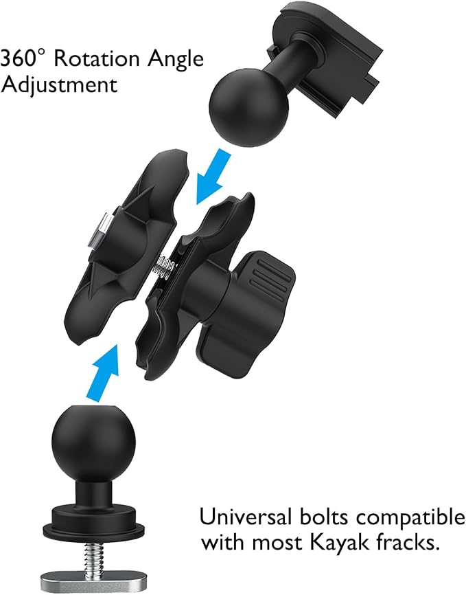 Kayak Phone Holder Mount with 8-Claw Anti-Slip Fixing, 360° Adjustable Kayak - Image 4