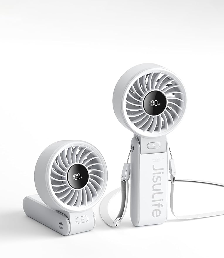 JISULIFE Handheld Fan Life7 – Ultimate Flexibility: Wide & Strong Airflow by LivechillStaycool