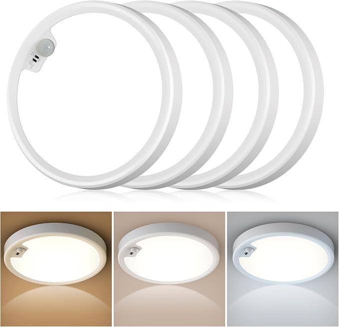 4PACK Flush Mount Ceiling Light Fixture Wired, Motion Sensor Ceiling Light by KEPLUG