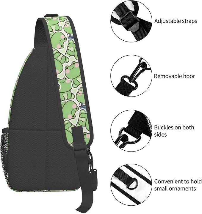 Cute Frog Sling Bag For Women Men Fashion Backpack Crossbody Frogs Shoulder Bag - Image 5