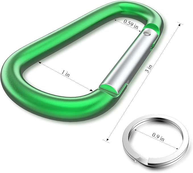 Carabiner Keychain Clip -3" Aluminum Carabiner D Ring, Caribeener Clips - Image 3