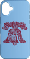 Philadelphia Street Map Liberty Bell Vintage Maroon Philly Case by Unknown