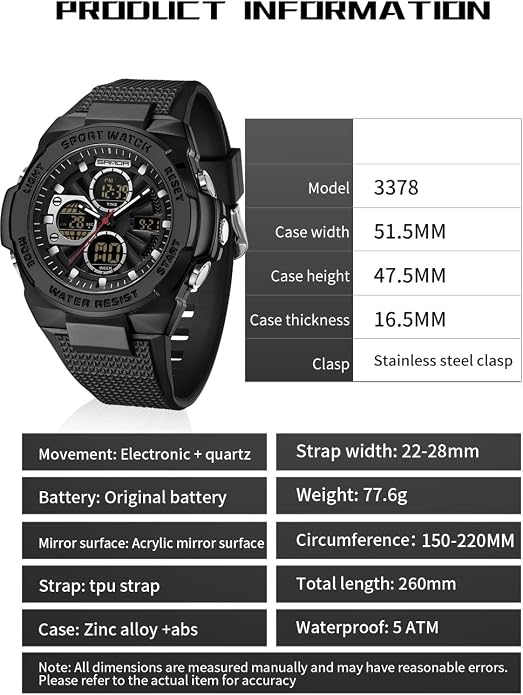 FANMIS Mens Military Multifunction Digital LED Watch Electronic Waterproof - Image 5
