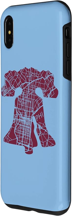 Philadelphia Street Map Liberty Bell Vintage Maroon Philly Case - Image 2