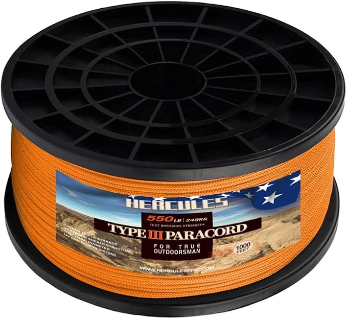 HERCULES Type III Paracord 550 Paracord Rope Parachute Cord, Survival Rope by HERCULES