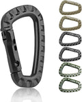 Tactical Gear Carabiner Keychain Clip Plastic D-Rings Large Key Chain Heavy by CooBigo