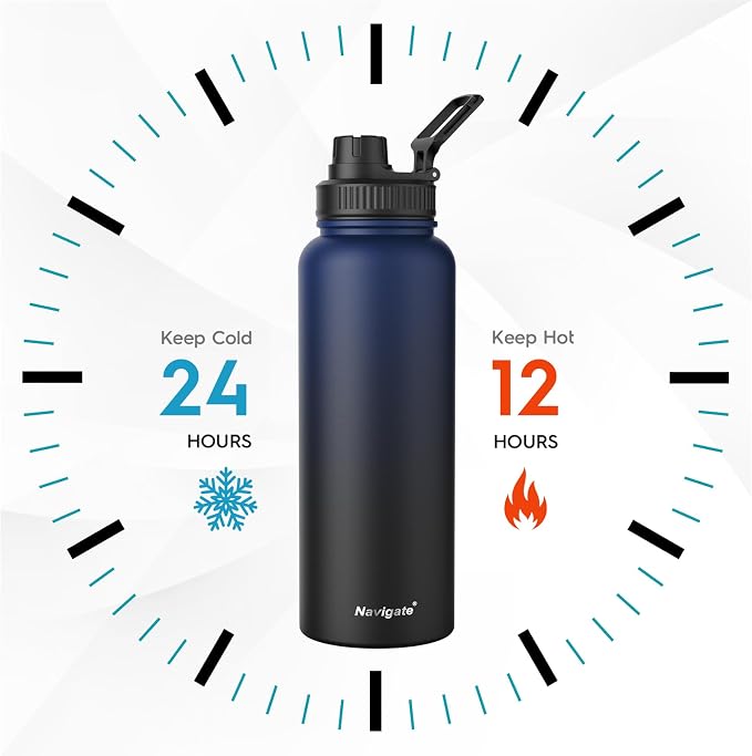 Navigate 40 oz Insulated Stainless Steel Sports Water Bottle - Image 2
