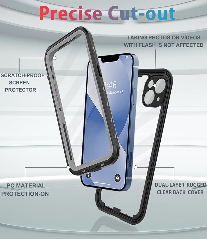 for iPhone 13 Case Waterproof Shockproof Dustproof Full-Body Sturdy - Image 6